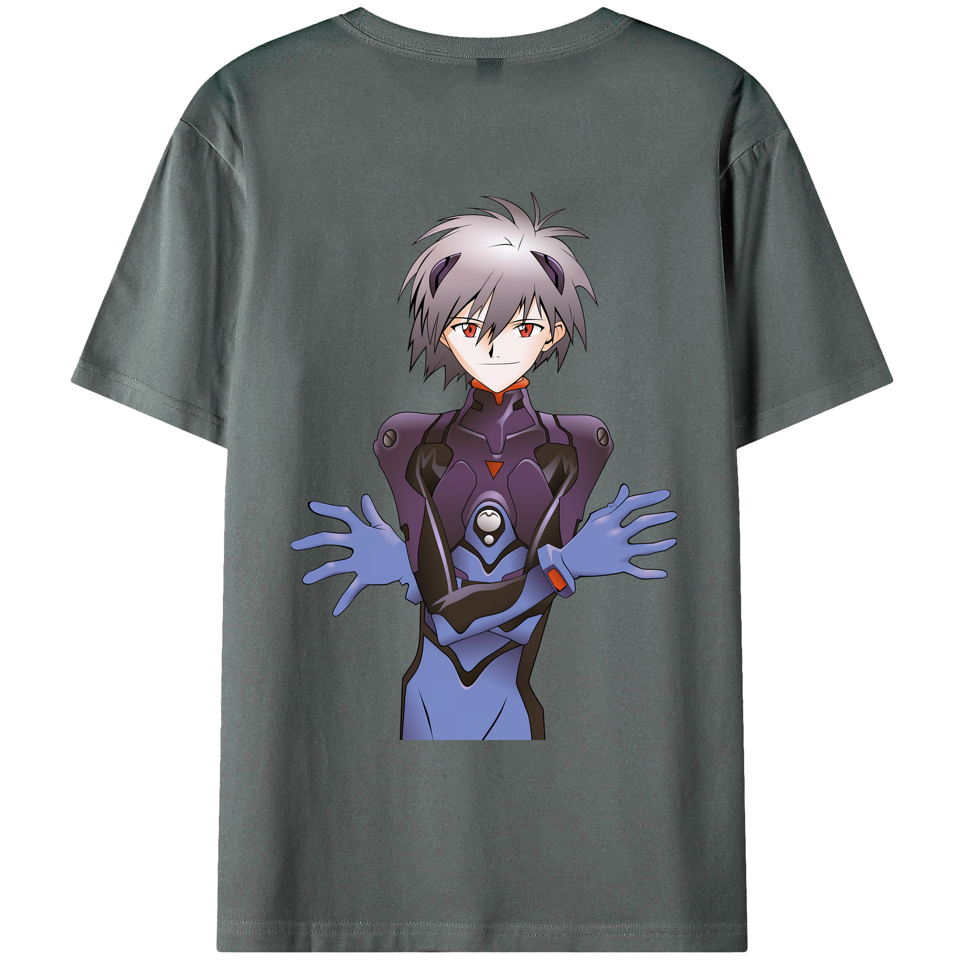 （画像用） EVA 新世紀エヴァンゲリオン 綿100％ メンズ半袖Tシャツ（バックプリント） 通気性